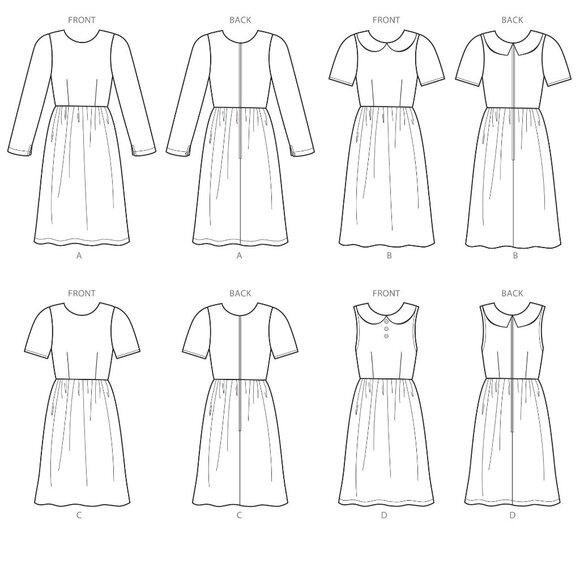 Simplicity S8946 Misses Baby Doll Dress Pattern Size 14-22 Collared - Picture 3 of 3